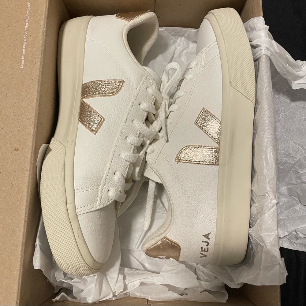 Veja Campo Extra White Platine Sneakers Size US 7